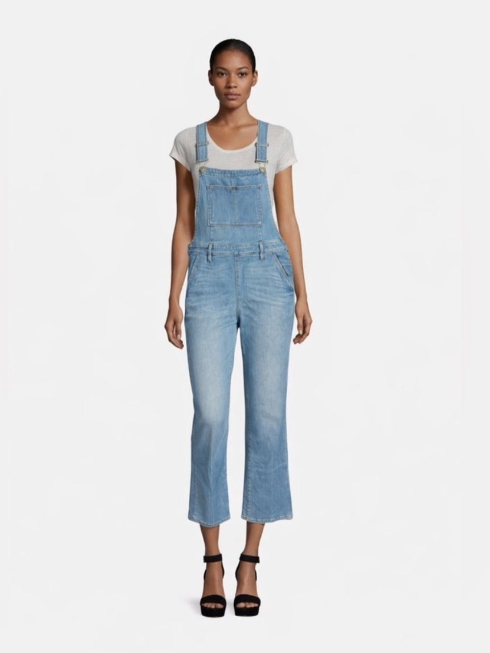 Frame Denim Denim Jumpsuit cropped flare overalls